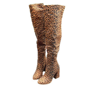 Nib Jessica Simpson-6m-Over Knee Leopard Boots